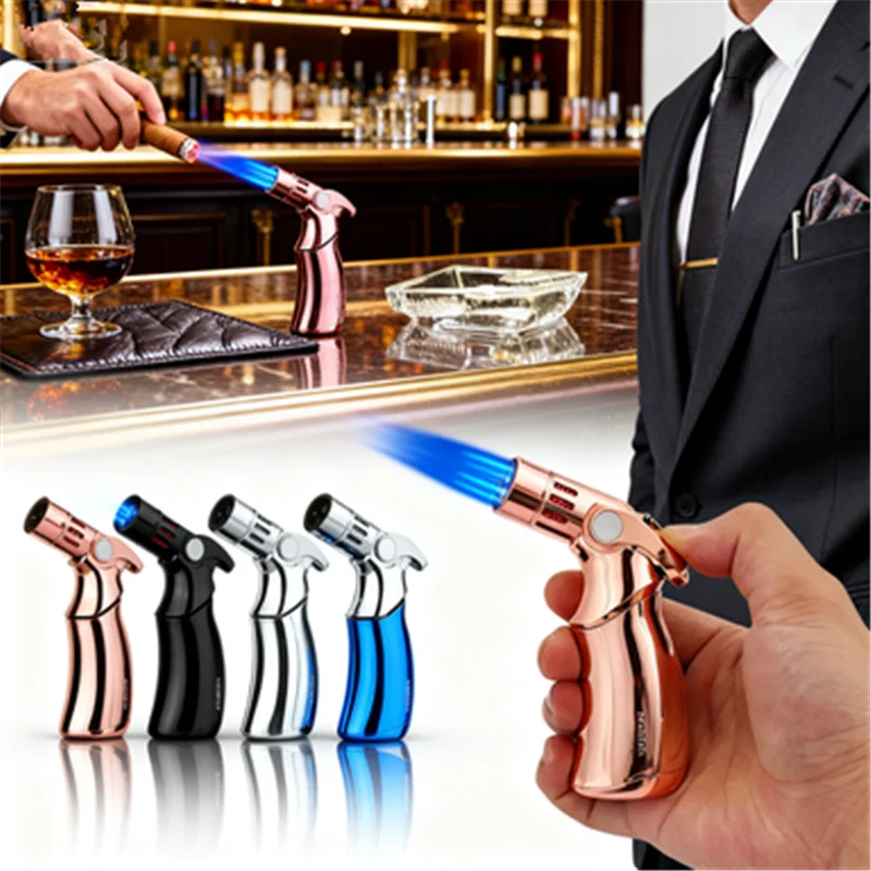 Zhongbang ZB659 Four Straight Point Desktop Welding Gun Cigar Moxibustion Lighter Incense Barbecue Baking