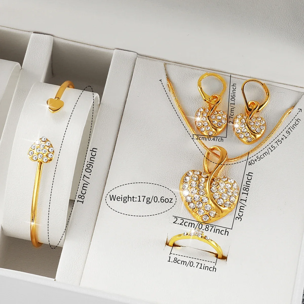 Immagine 6: Set di 6 Orologi da Donna con Strass, Bracciale di Lusso con Cinturino a Cuore, Orologio da Polso al Quarzo, Relogio Feminino