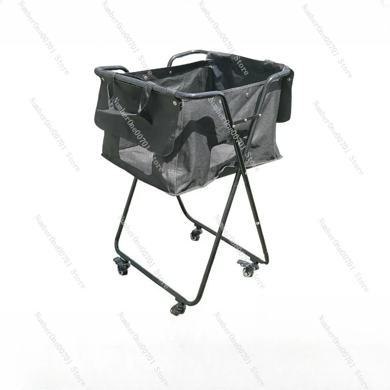 Portable Cart, Collapsible Ball Collector with Storage Bag, Multi-use Ball Picker for Tennis, Baseball Sports