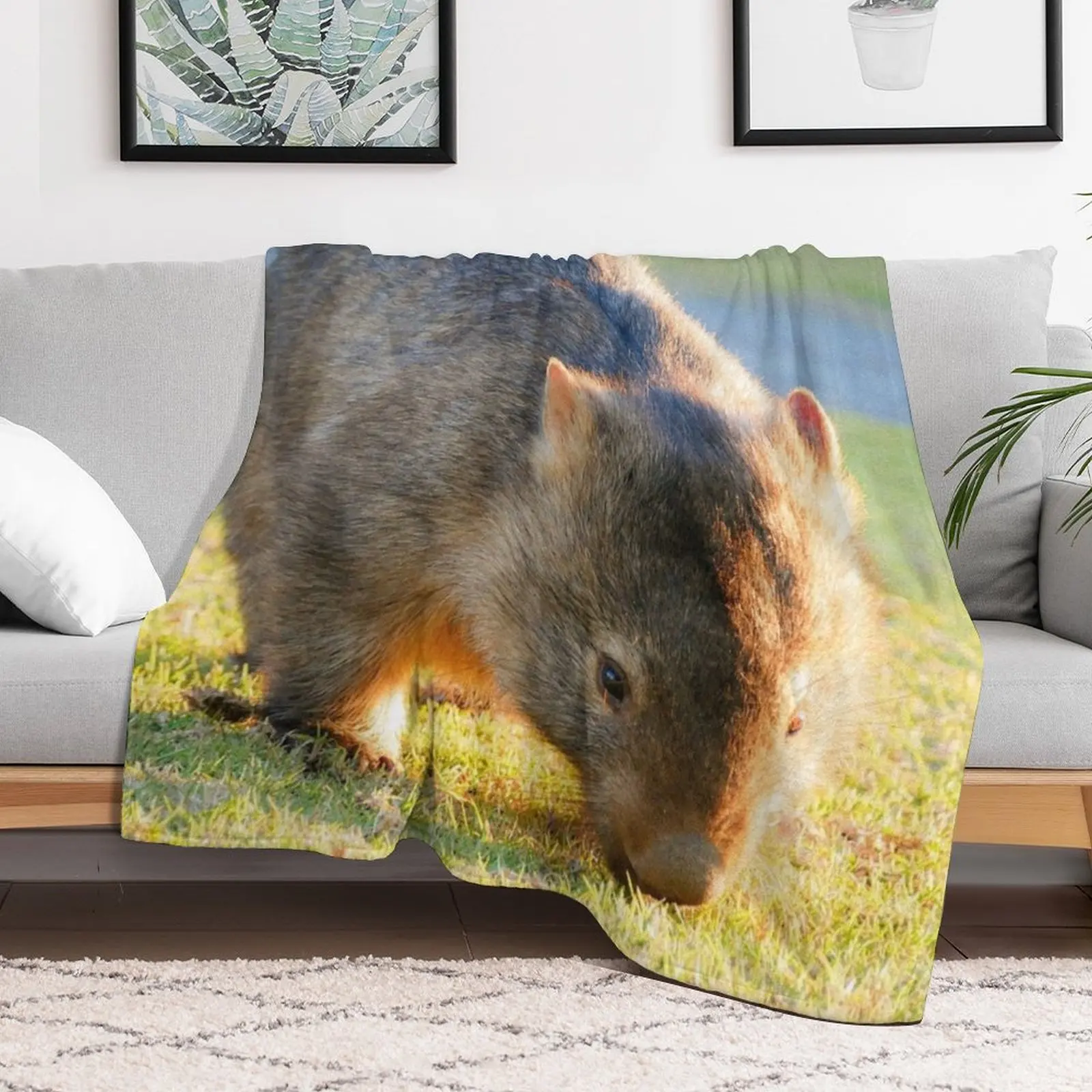

Adorable Wombat Throw Blanket Sofa Quilt Cute Soft Bed covers Blankets