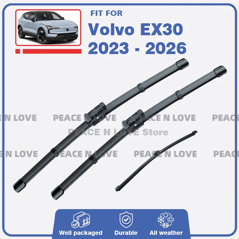 

Щетки стеклоочистителя (передние и задние) для Volvo EX30 2023-2026, 3 шт., резиновые щетки для лобового и боковых стекол, автоаксессуары
