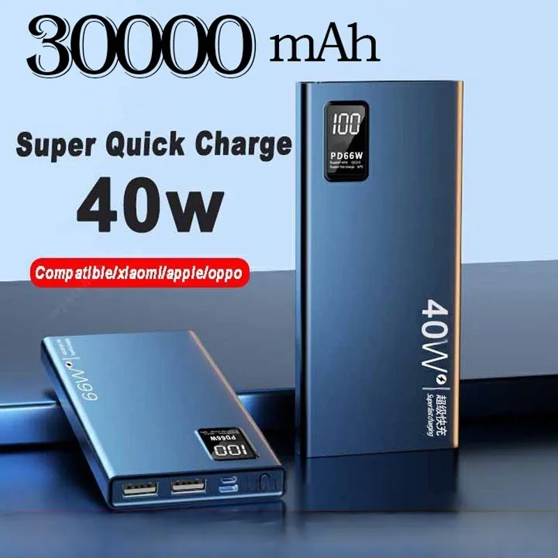 

30000mAh Power bank 40W Super Fast Charge Power Bank Flash Charge Power Bank QC 3.0 Power Bank Charger Support External battery