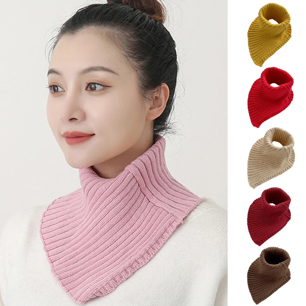 

Autumn Winter Knitted Fake Collar Fleece Neck Scarf Thickened Warm Neck Sleeve Windproof Neckerchief Turtleneck Neck Cover