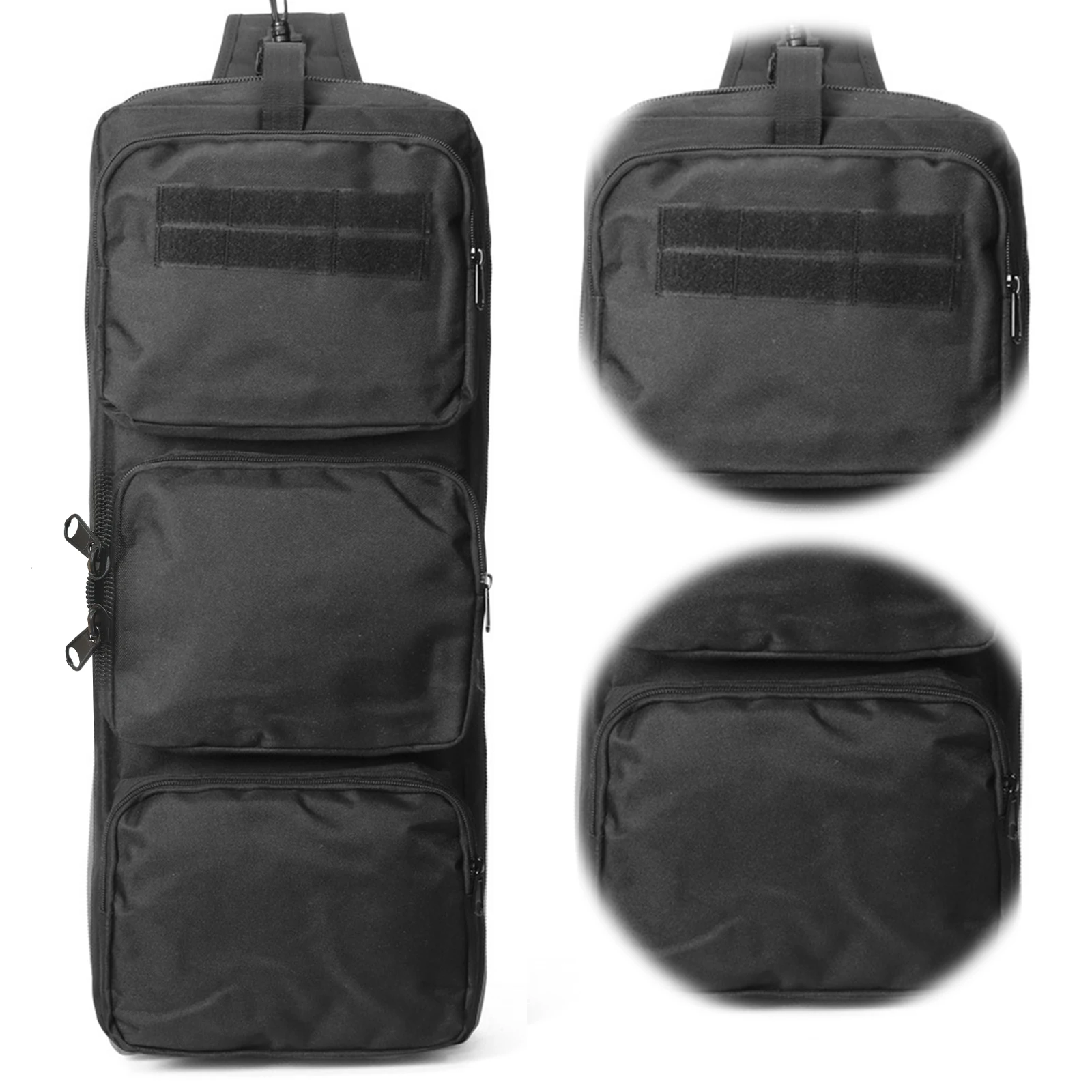 

Nylon Fishing Tackle Bag 600D PVC Sling Bag for Men Travel Camping Hiking(Black)