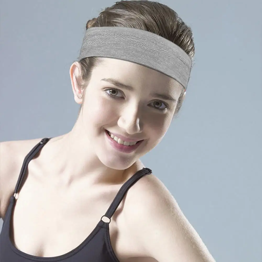 1PCS Pure Color Sports Headband Running Headwear Sweat-Absorbent Headband Basketball Antiperspirant Belt