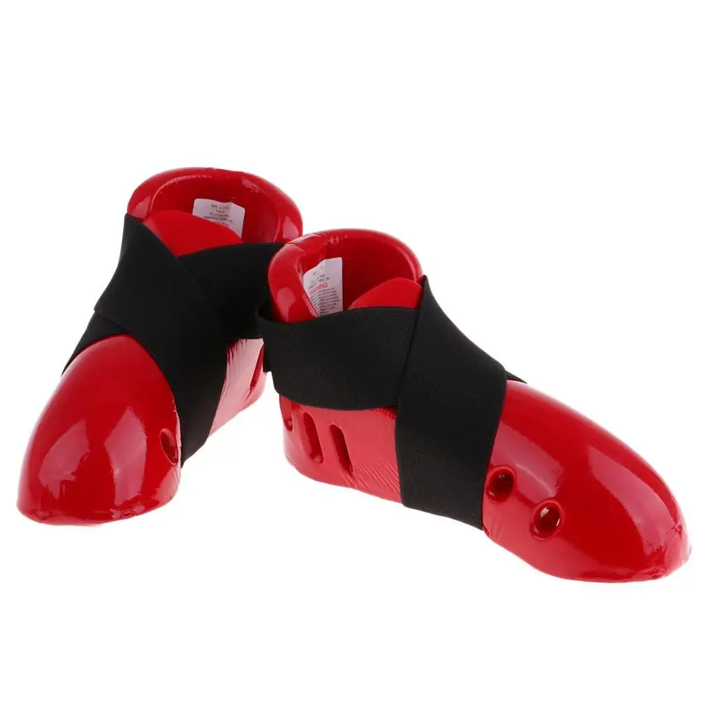 Adult Taekwondo Foot Guard Karate Sparring Foot Gear Sparring Shoes Red L