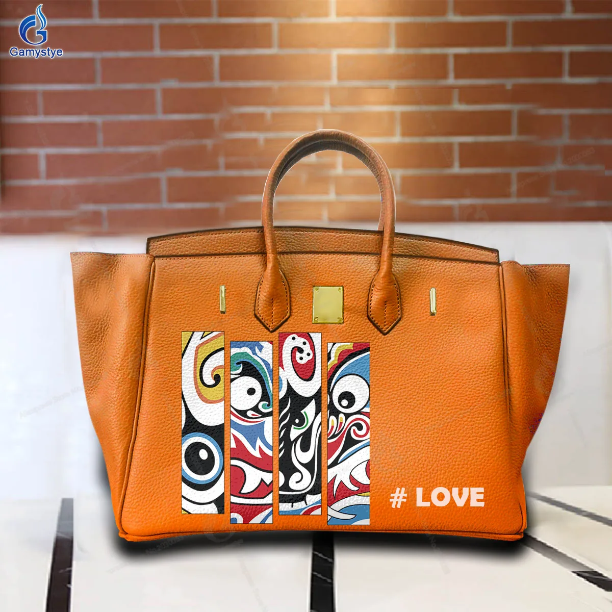 Graffiti Artisc Printed White English Love Bags Ladies Designer Brand Handbags High Quality Messenger Shoulder Bag Real Cowskin