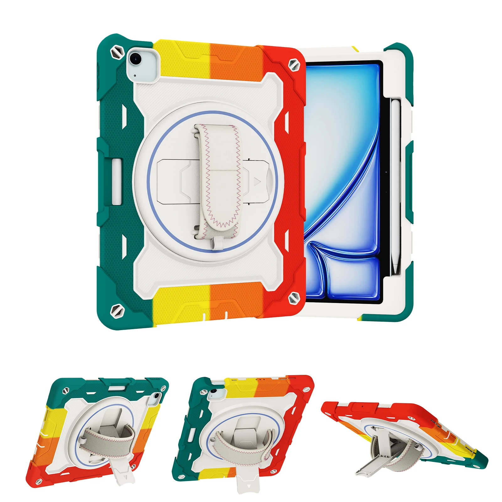 아이패드용 케이스, 아이패드 10 10 2022 에어 13 11 6 5 4 12.9 2021 2020 2018 미니 6 아머 코크 펀다, 어린이 EVA 안전 핸들 스탠드 태블릿 커버