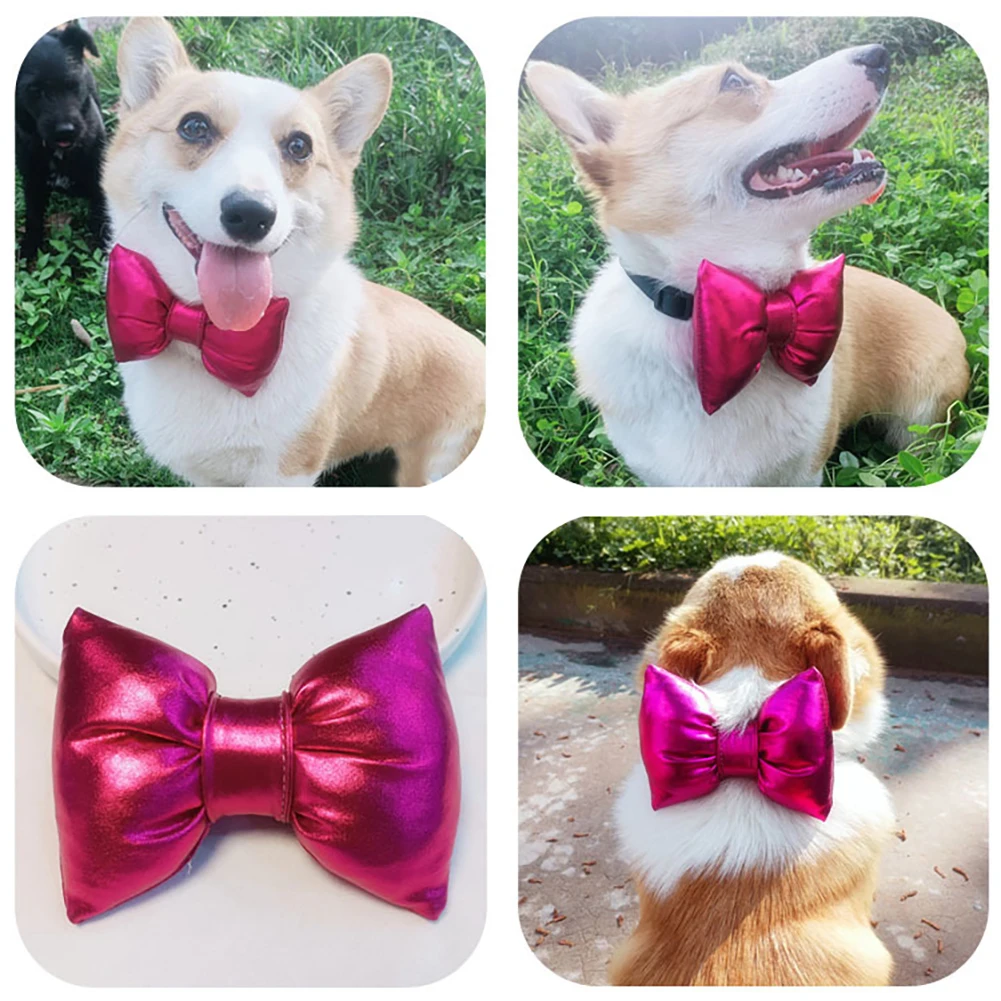 

Cute Cat Collar Dog Collar With Bow Tie Adjustable Kitten Small Dogs Collar For Training Christmas Weddings Daily Walks