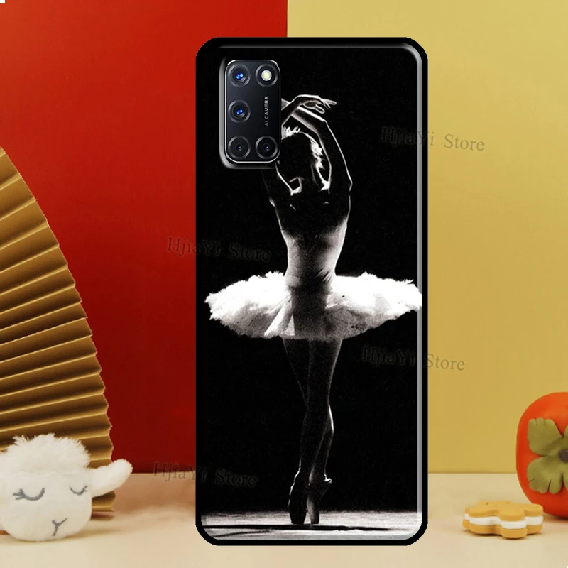 Ballerina Ballet Dance Girl Case For OPPO A74 A94 A54 A53 A57 S A5 A9 A15 A52 A72 A17 A77 A78 A91 A93 A16 A76 A96 Coque