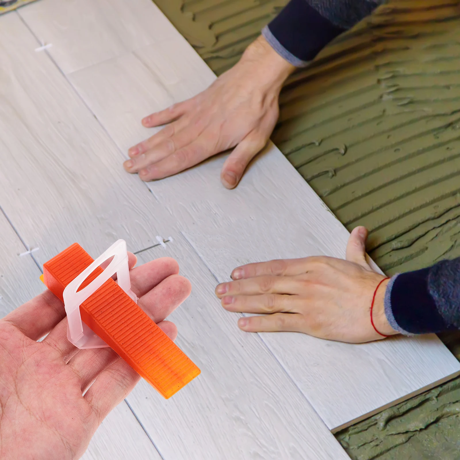 

200pcs Tile Leveling Clips Wall Floor Installation PP Material Red Wedges Ceramic Spacers leveling system tile tools uniform