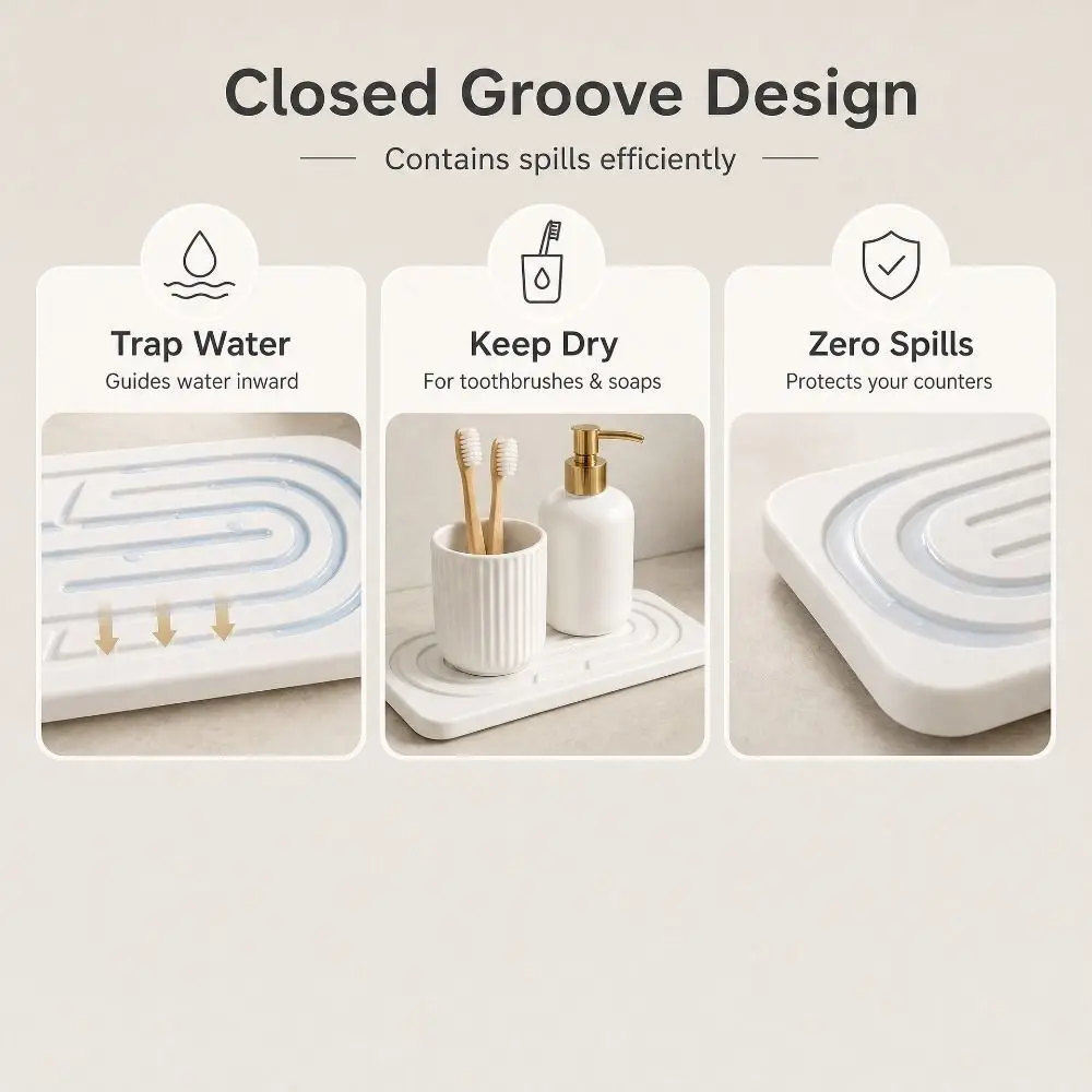 2pcs Absorbent Diatomaceous Earth Tray Set Quick Drying Minimalist Soap Dish Natural Diatomaceous Earth Hand Soap Holder