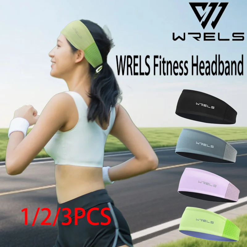 1/2/3PCS WRELS Fitness Headband Breathable Quick Dry Cooling Non Slip Running Sweatband Elastic Tennis Sweat Absorbing Hair Band