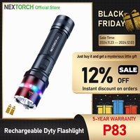 Nextorch P83 1300 lumen LED flashlight red blue flash outdoor high brightness small security patrol duty torch USBC rechargeable