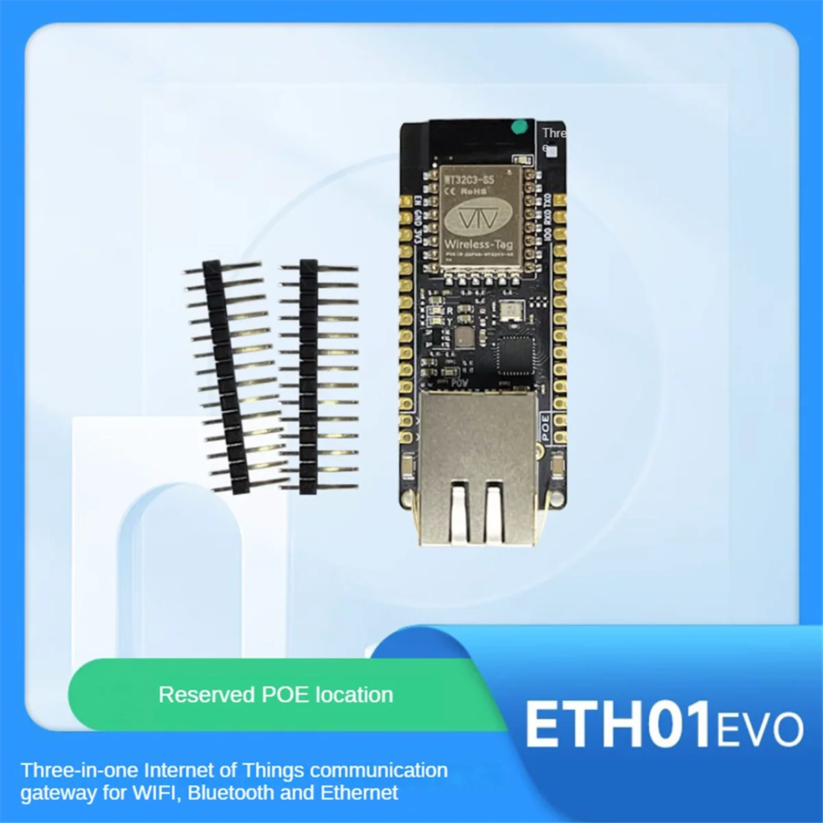 ETH01-EVO ESP32-C3 wifi bluetooth placa de desenvolvimento ethernet 3 em 1 iot gateway comunicação gateway com módulo poe