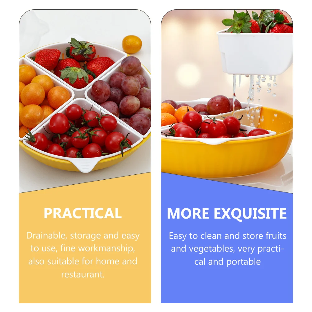 

Fine Craftsmanship Plastic Fruit Bowl Drainable Dual Layer Vegetable Colander Stackable Storage Tray Kitchen Strainer Container