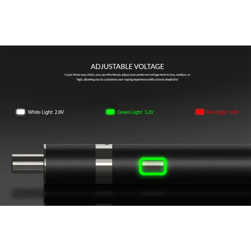 Oryginalny wosk Zen Yocan waporyzator akumulator 650mAh regulowane napięcie 2.8V/3.2V/3.6V z C4-DE parownik E-papierosowym o pojemności 1,6 ohm