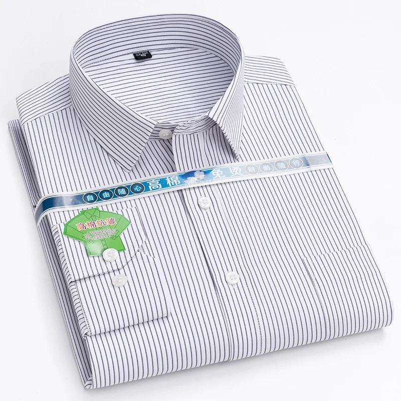 Camisa de algodón ligero para hombre, camisa informal de negocios que combina con todo, transpirable, resistente al desgaste, ropa de oficina