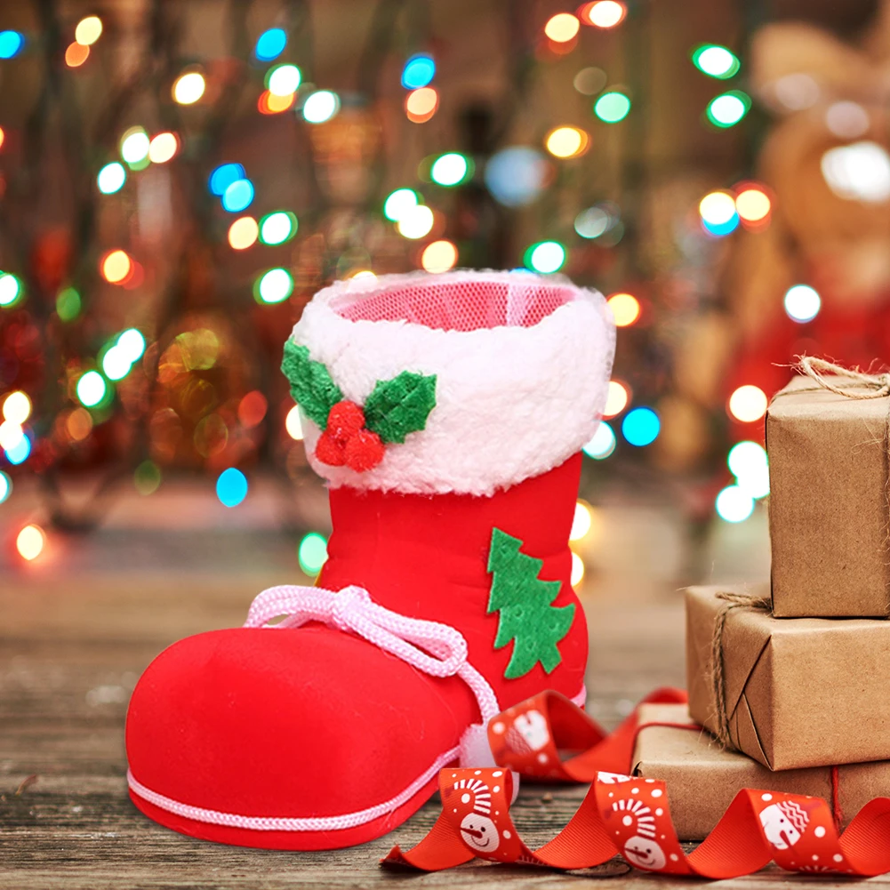 Christmas Sugar Storage Boots Creative Shoes Candy Box Mini Festival Theme Home Decoration Supplies