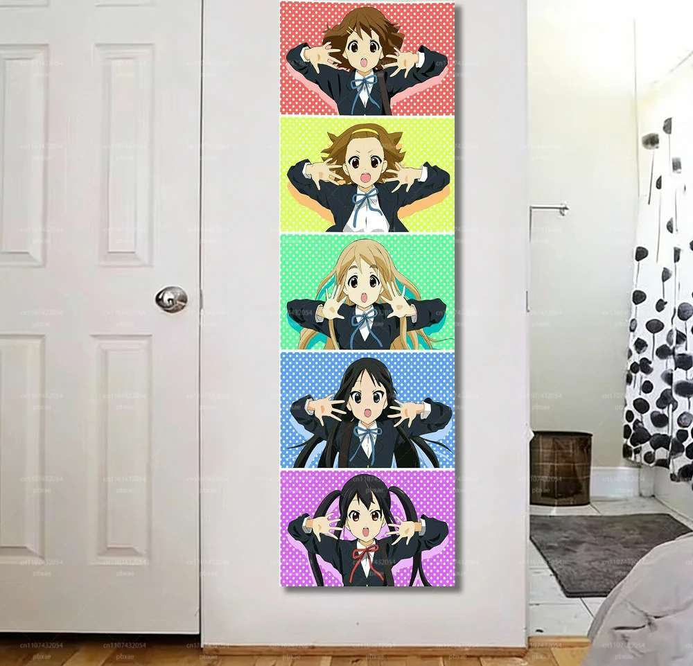 Light Music Girl Anime Vertikaler langer Streifen-Wandteppich zum Aufhängen für Schlafzimmer, Studentenwohnheim, Raumdekoration