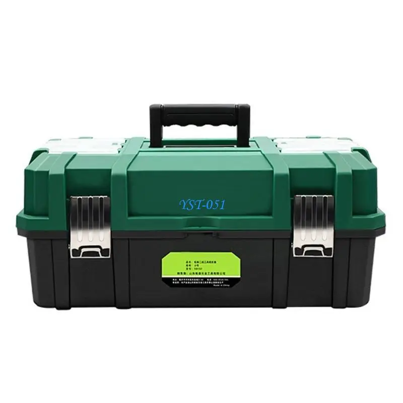 

E15A Multiple Compartment Toolbox With Handle, 3 Expandable Layers, Foldable Storage Case For Workshop Essential Easy Access