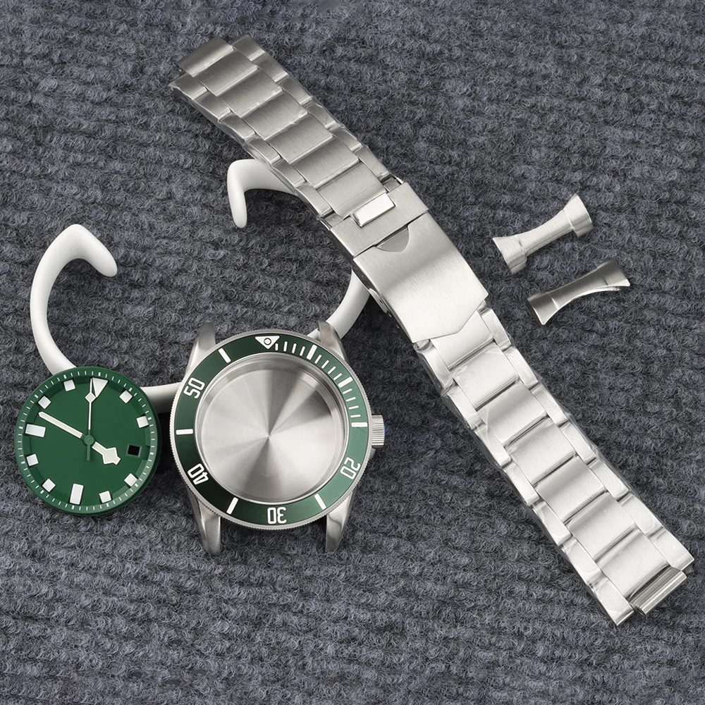 

Green Dial Case 42.5mm Men‘s Case Strap Dial Hands Waterproof For Pelagos Seiko Miyota 8215 Movement Sapphire glass Watch Case