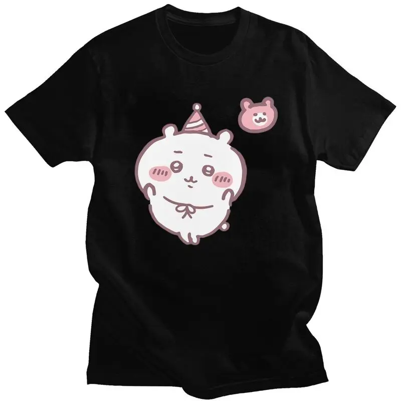 

Custom Chiikawa T Shirt Men Pure Cotton Tshirt Casual Tees Short Sleeves Cute Cartoon T-shirts Slim Fit