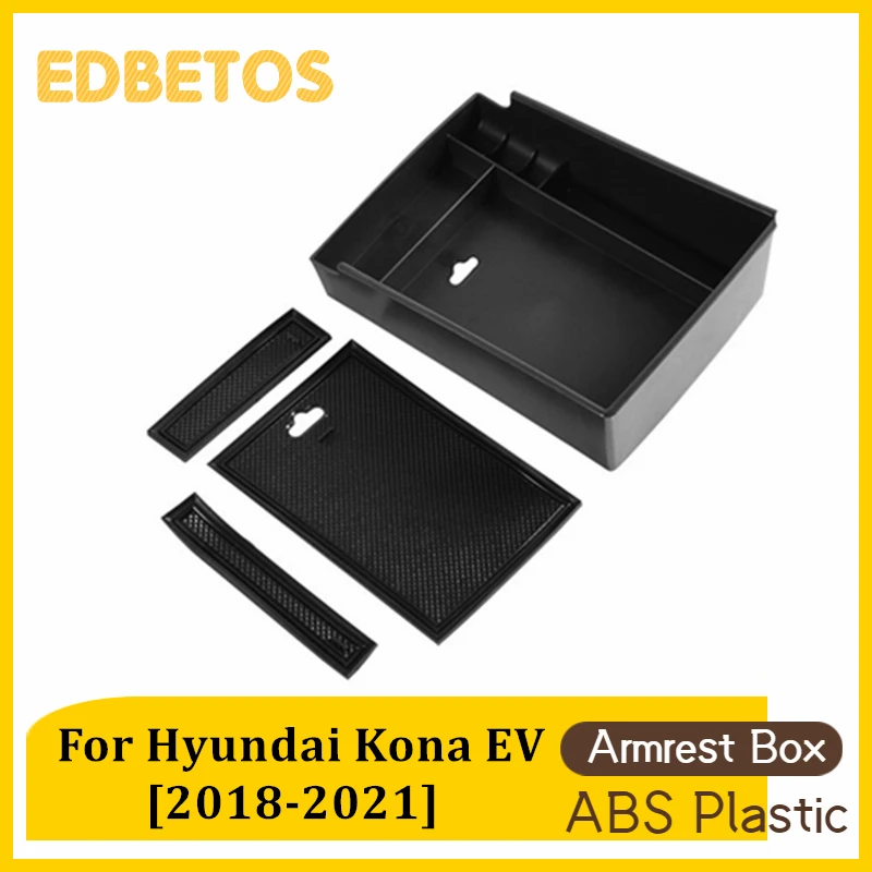 Car Armrest Storage Box Tray For Hyundai Kona EV 2018 2019 2020 2021 Accessories Only Fit For Electric Version