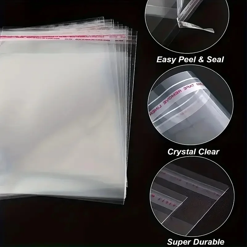 100PCS pieces Sealed and transparent packing. Product, candy - self-adhesive glass paper gift bag OPP Jewelry Bag