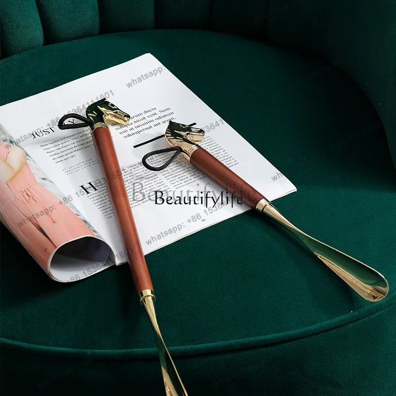 55G[Gift box] High-end creative metal shoehorn for elders and friends without bending over