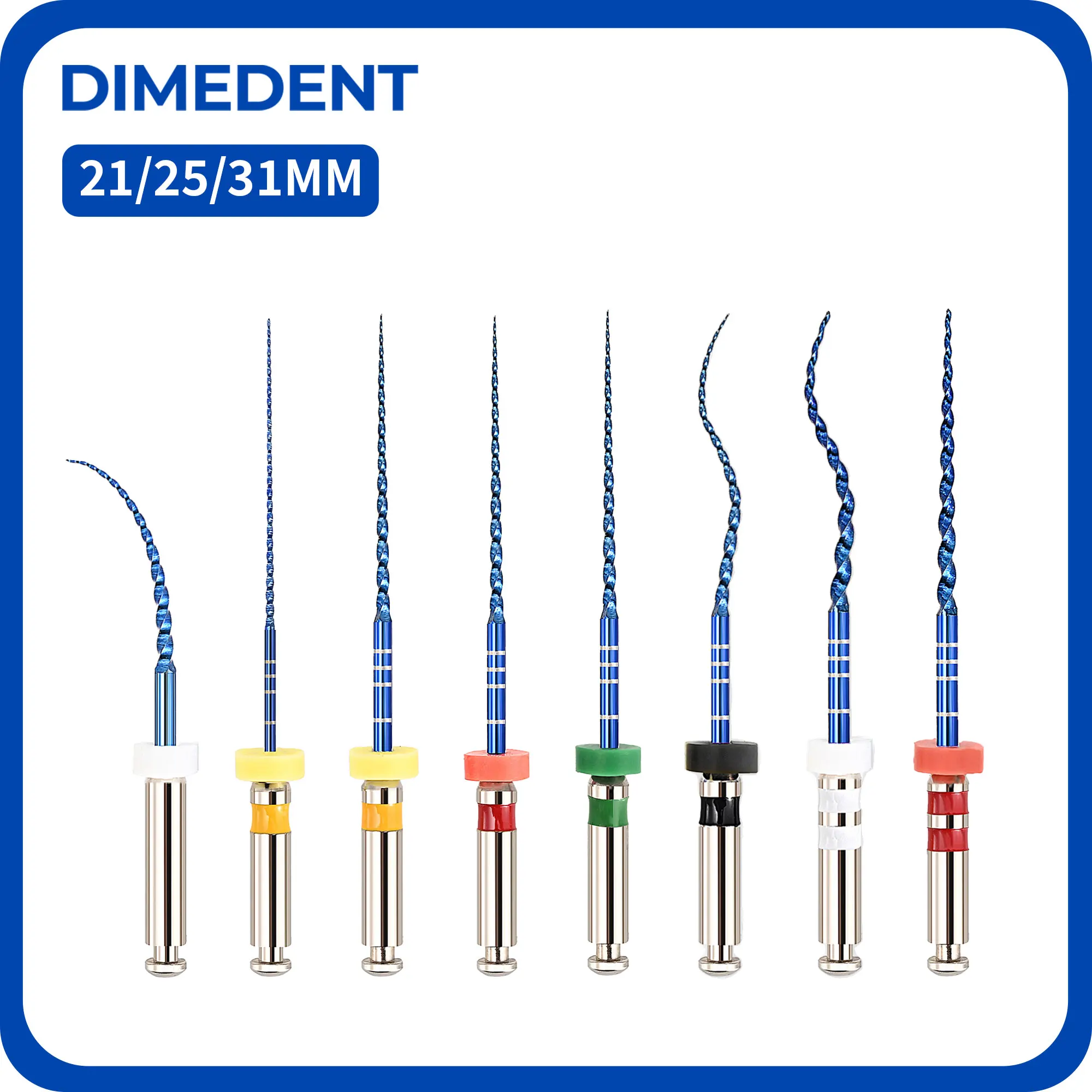 DIMEDENT G3 Heat Activated Endo Files 19/21/25/31mm 02/04/06/08 Taper Niti Rotary Files Dental Root Canal Treatment Instrument