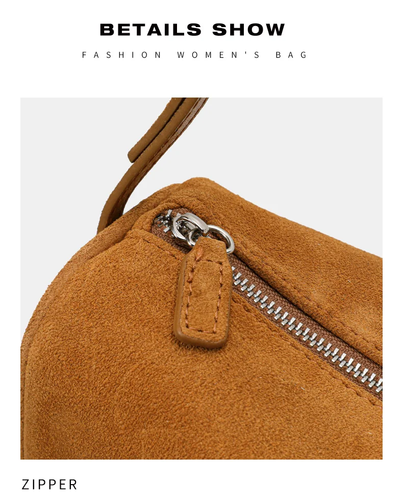 Aidanni Echtleder-Wildleder-Unterarmtasche für Damen, 2026 Neue Retro-Zylindertasche, Handytasche, Umhängetasche – Detail 13