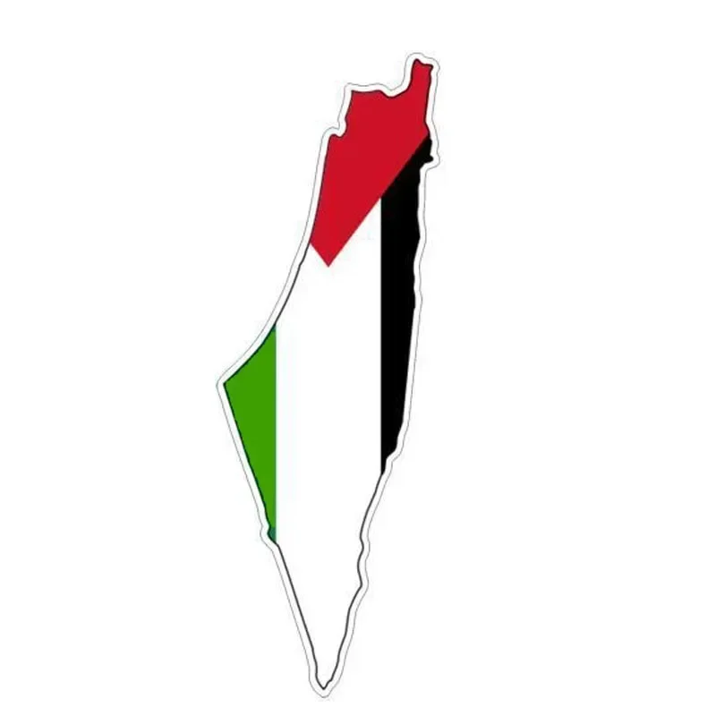1 PCS  Accessories Palestine Gazza Jews Flag Map Helemt Car Sticker Decal   4.2cm*12.5cm