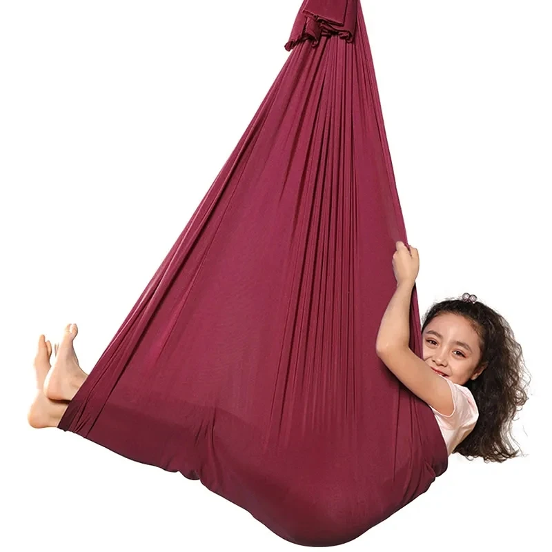 150x280cm set completo per bambini Home Hanging Swing Seat Yoga Fitness Hammock Nylon Elastic Therapy Cuddle Wrap attrezzatura per Yoga aerea