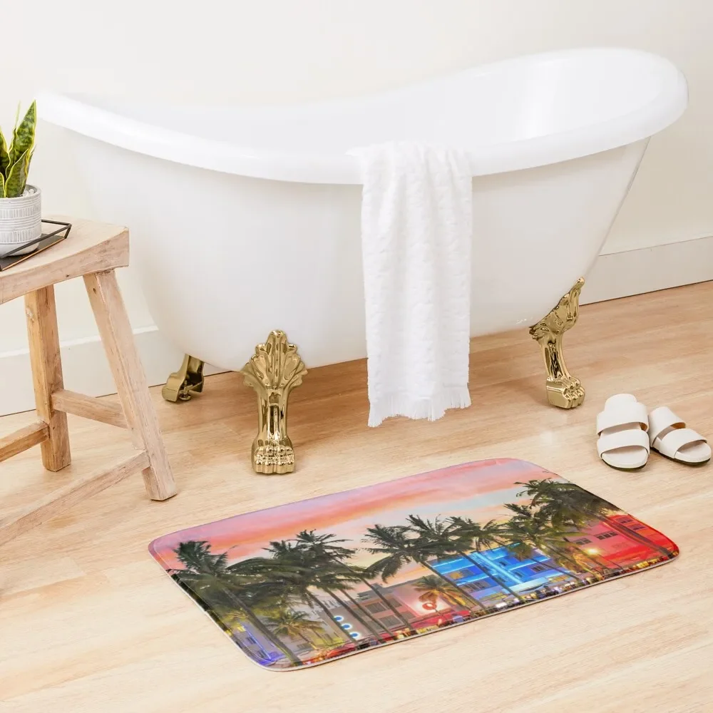 

South Beach, Miami, Florida, USA Bath Mat Mats In The Bathroom DoorFor The Door Kitchen Mat