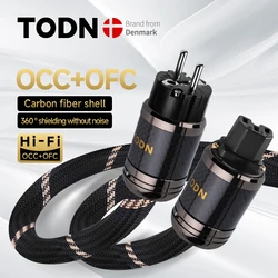 TOJazz-Câble d'alimentation Hifi OCC et ODavid, câble audio haut de gamme, prise en fibre de carbone EU et US, prise plaquée rhodium