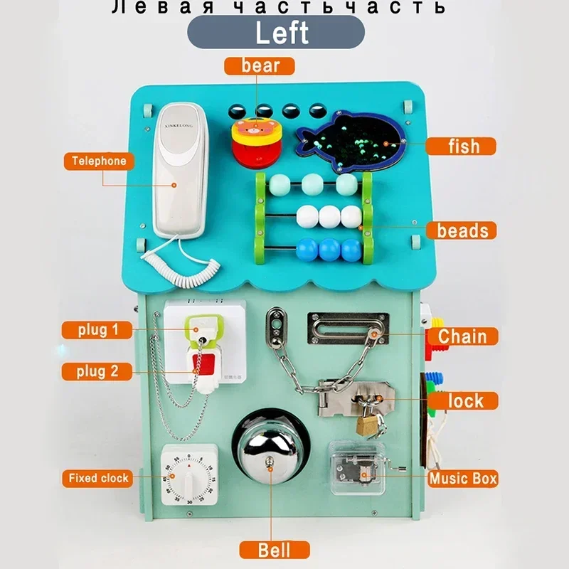 Montessori Toys Busyboard busy House Baby Early Educational 0 12 Months Kids Learn Life Skills Training 1-2 Years Wooden Toy