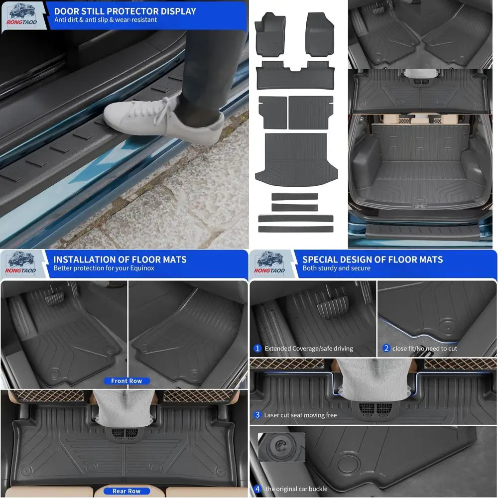

Floor Mats Compatible with 2025 2026 Chevrolet Equinox GMC Terrain NO EV Trunk Mat Trunk Liner Cargo Liner Door Still Protector