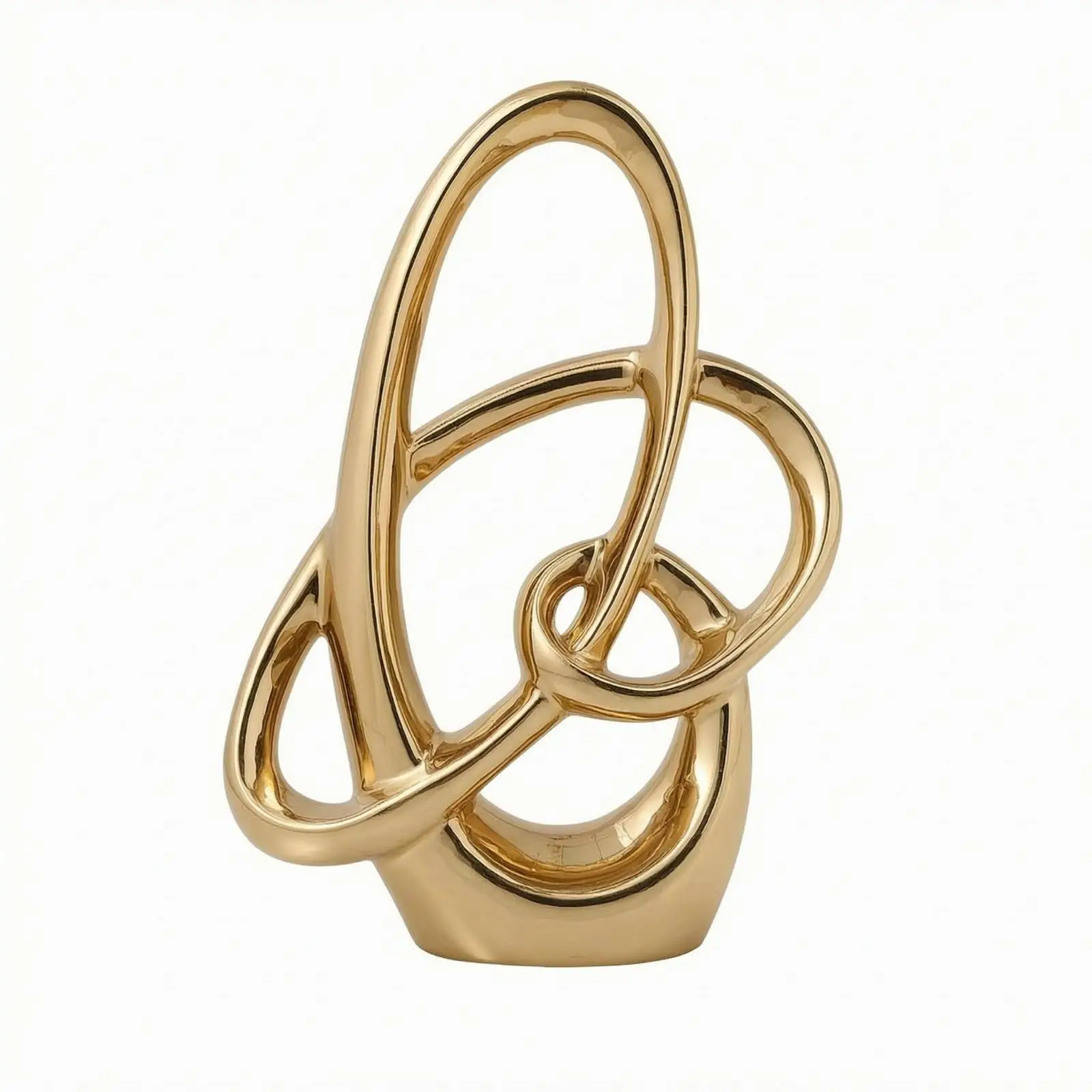 Loop Sculpture Intertwined Rings Abstract Decorative Piece Sculptural