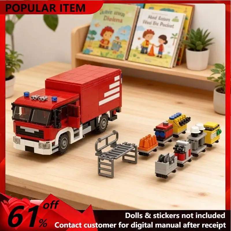 583PCS MOC Multifunctional City Fire Rescue Utility Truck With Tool Accessories Model Building Blocks DIY Assembly Gifts Adults