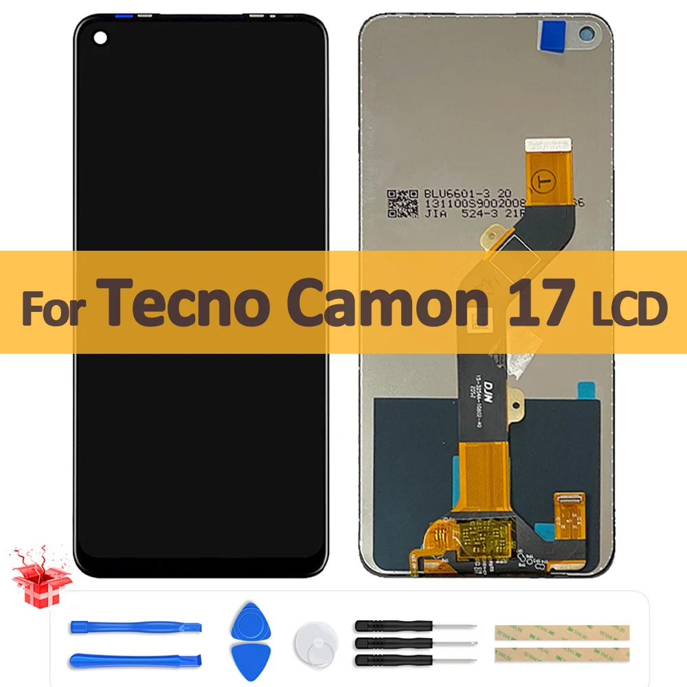 

6,6 "Оригинальный ЖК-дисплей для Tecno Camon 17 CG6, ЖК-дисплей для Camon 17 CG6j, замена панели экрана