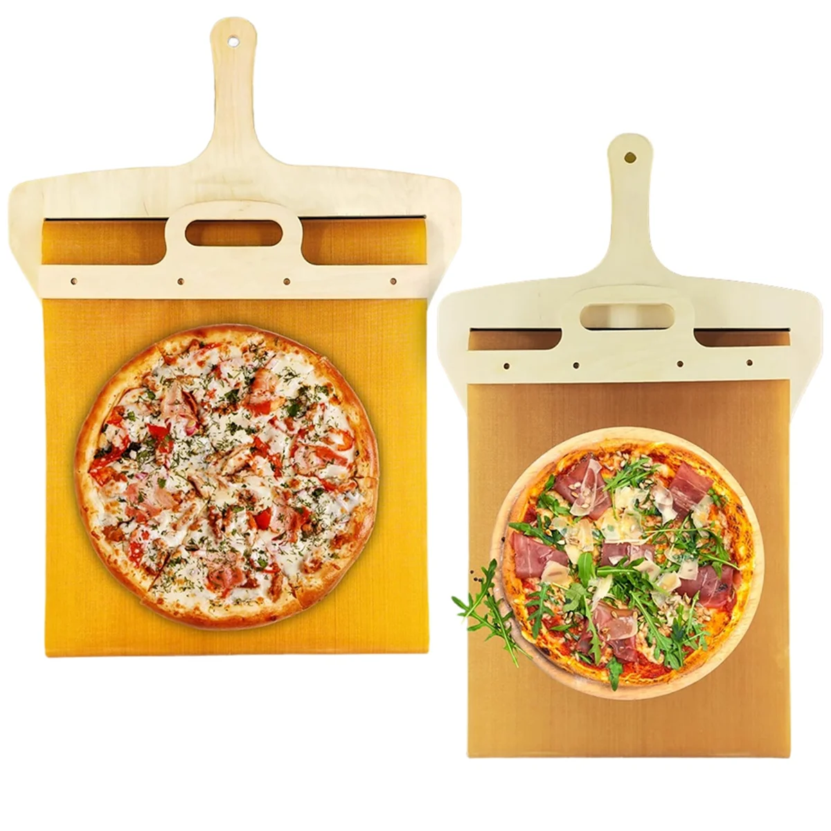 2PCS Sliding Pizza Shovel Sliding Pizza Peel, the Pizza Peel That Transfers Pizza Perfectly Non-Stick