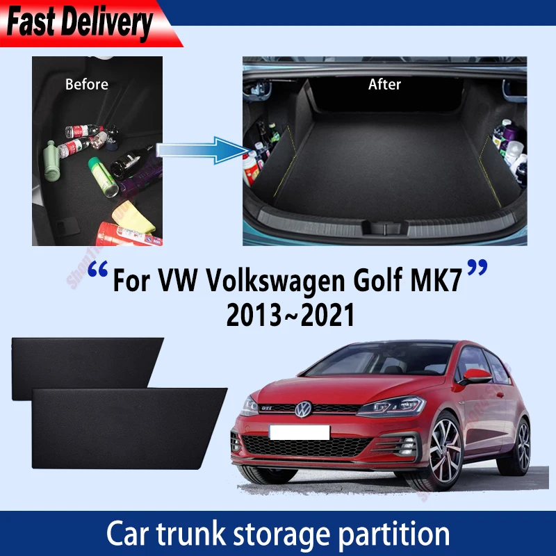 For VW For Volkswagen Golf MK7 2013~2021 Trunk Storage Partition Multifunction Storage Auto Interior Parts Organizer