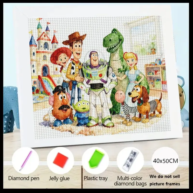 

1 шт. «История игрушек» Disney Pixar 5D Набор для рисования алмазов, набор для рукоделия «сделай сам» с круглыми смоляными бриллиантами в виде полной дрели, сверкающий кристалл Ge