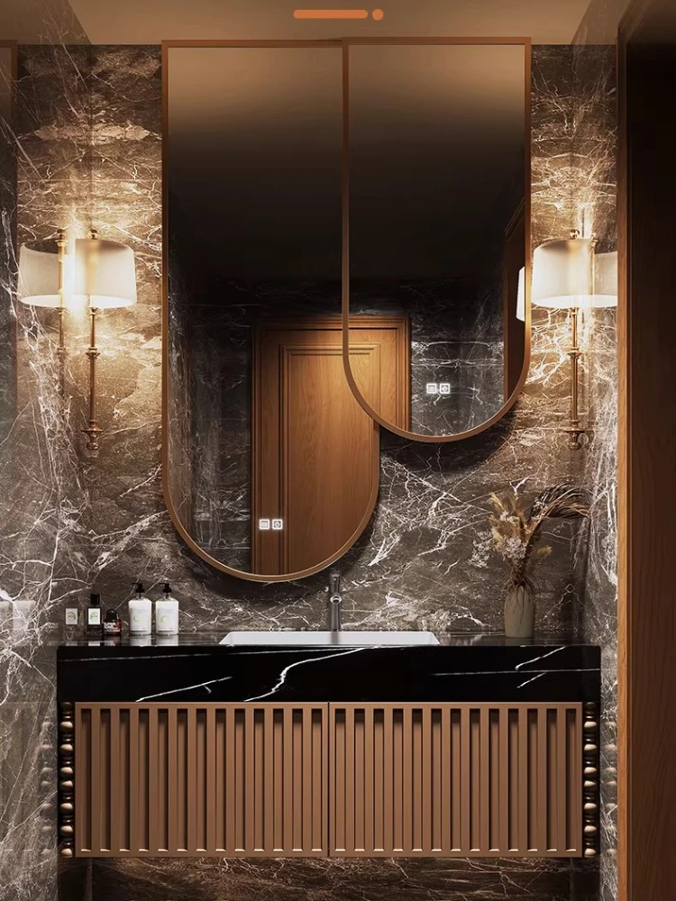 Oak bathroom cabinets, washbasin cabinets, combination hotel-style oak washbasins, bathroom wall cabinets, customization