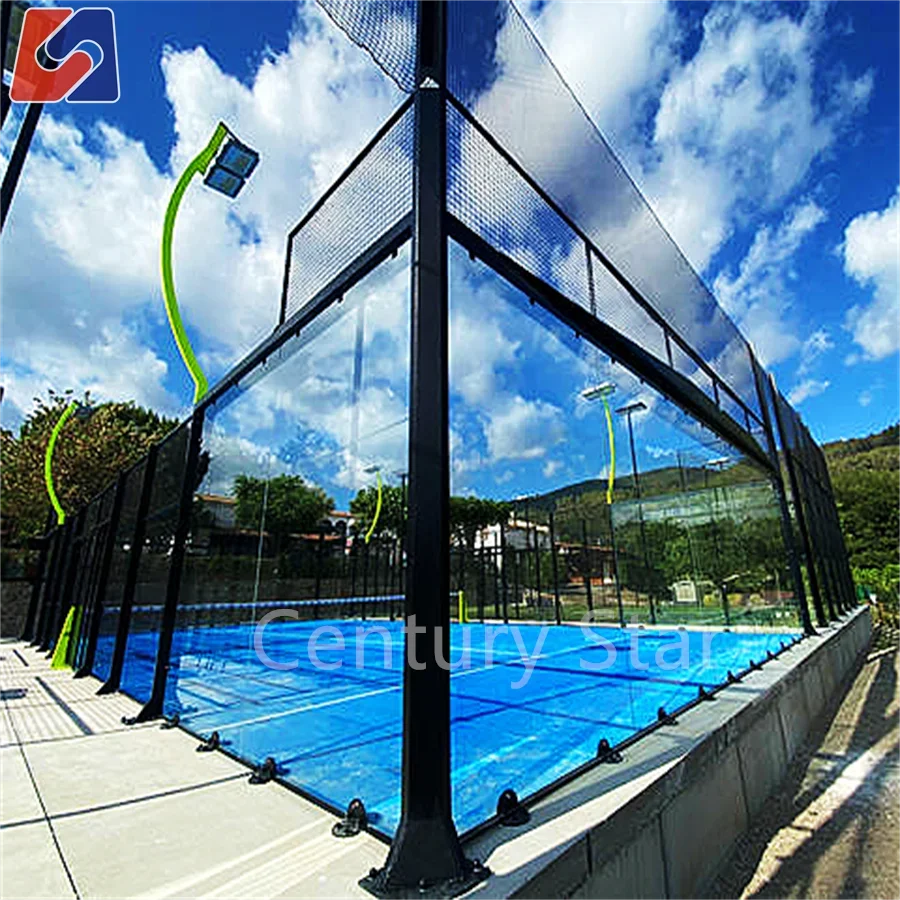 Cancha de Padel panorámica profesional de diseño italiano, cancha de tenis de remo de césped Artificial de alta calidad para venta al por mayor