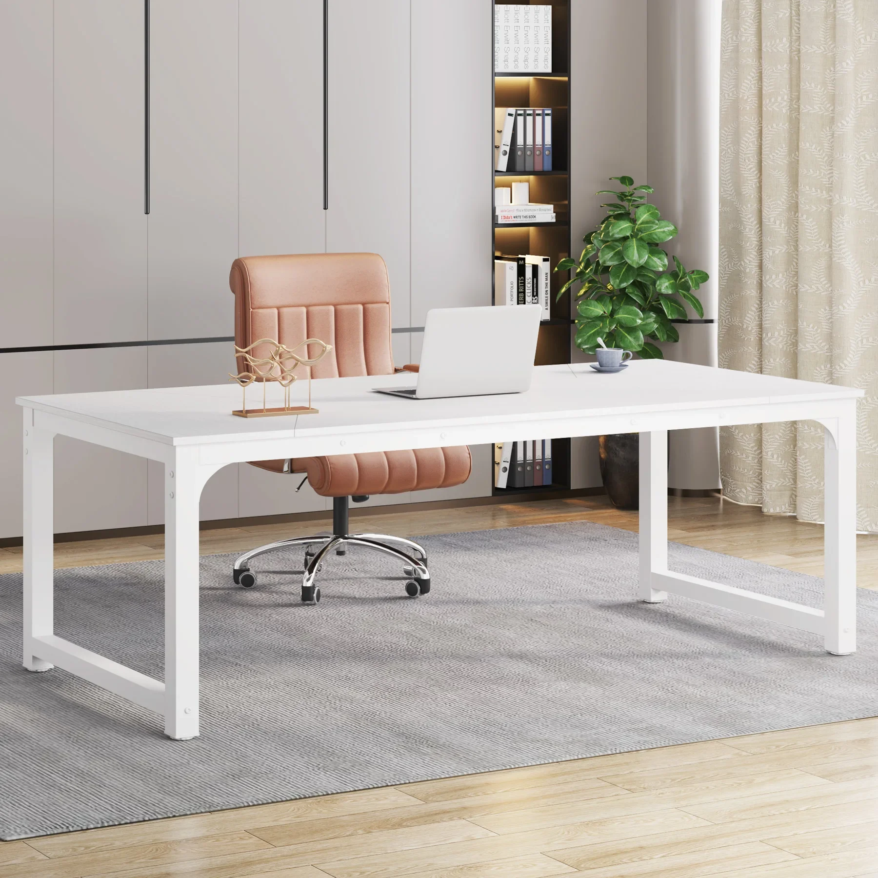 Tribesigns Modern Computer Desk, 78.7 x 39.4 inch X Large Executive Office Desk Computer Table Study Writing Desk Workstation