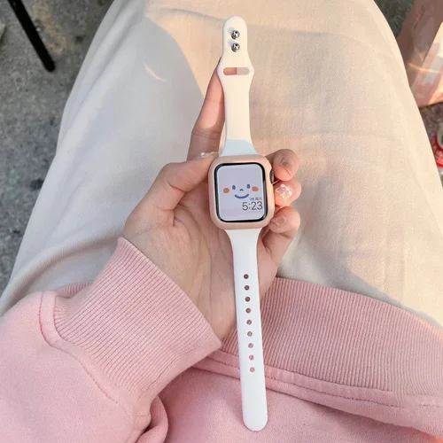 Imagen 2 del producto Correa delgada de silicona para Apple watch band 46-45-44mm 41mm 40mm 49-38-42mm pulsera deportiva iWatch series 8 7 6 5 se 4 10 9 ultra2