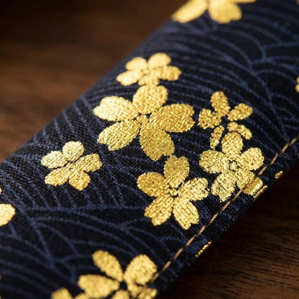 Fountain Pen Case Cotton Cloth Pen Storage Bag Hot Gold Design Single Pen Pen Pouch 6.5in Retro Pattern Pen Case Pen Protection