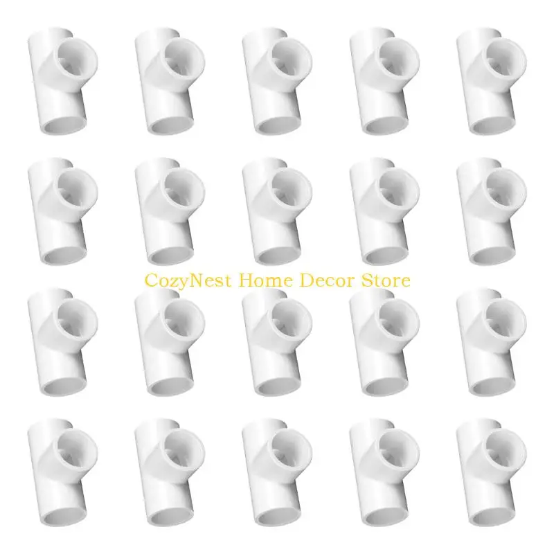 92MF 20pcs Plastic 3 Way Joint Fitting for Home Improvement Projects & Outdoor Use